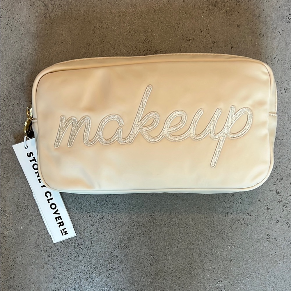 Stoney Clover Lane - Small Pouch, Embroidery “makeup” - sand
